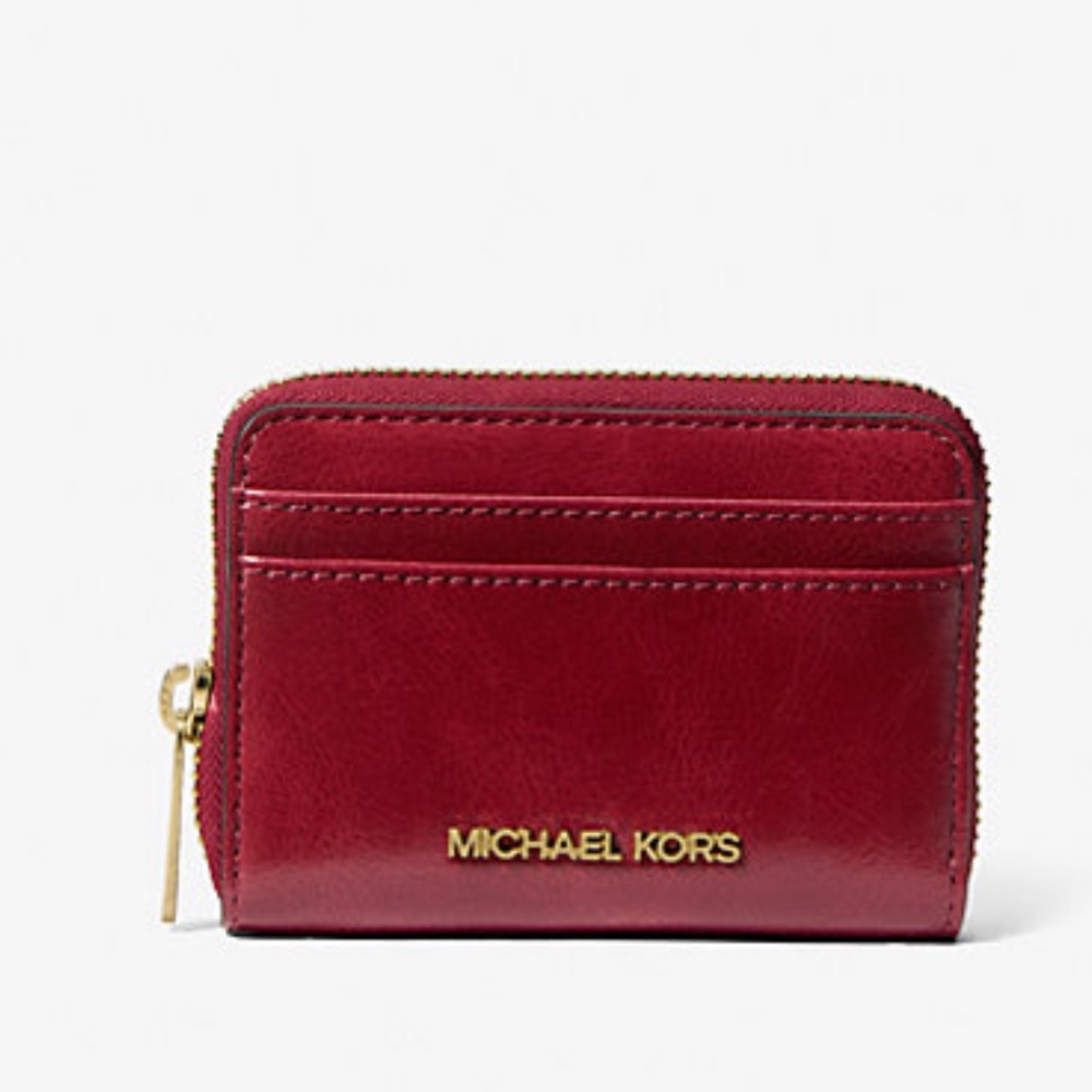 MICHAEL KORS Jet Set Medium Distressed Zip Around Card Case
Cherry 
NWT - Picture 4 of 16